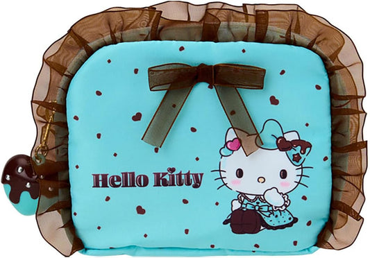 Sanrio 443352 Hello Kitty Pouch (Chocolate Mint), Polyester, Cotton, ABS Resin, For Ages 3 and Up