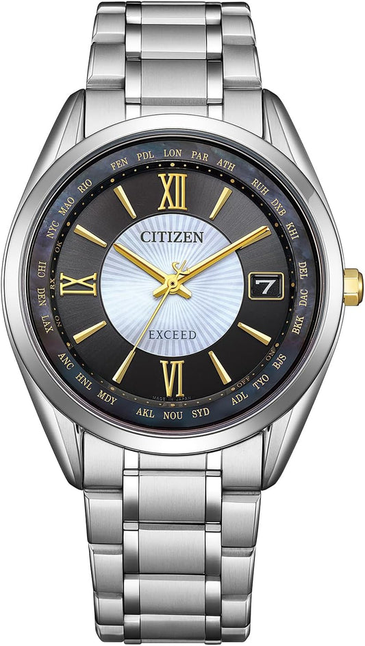 Citizen EXCEED Light-Powered Eco-Drive Radio-Controlled Waterproof Slim Limited Model Blue CB1150-67L Men's Watch, Bracelet Type