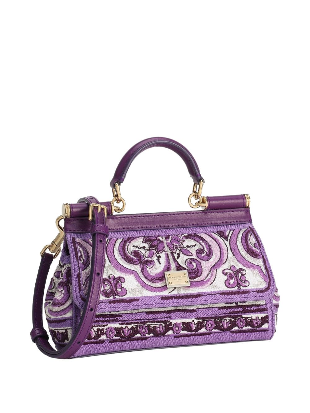 Dolce  Gabbana ドルチェ＆ガッバナシチリアスモールレザーハンドバッグ - Image 1