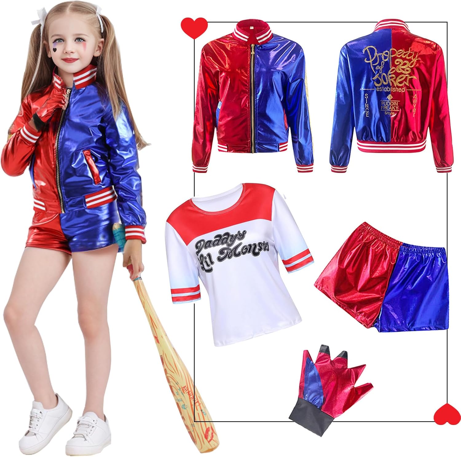 [Formemory] ハーレイクイン ジョーカー コスプレ ハーレイクイン コスプレ ジョーカー ハーレイ クイン cosplay イベンド 変装 仮装 プレゼント 演出服 祭り仮装 コスチューム 衣装 アニメ