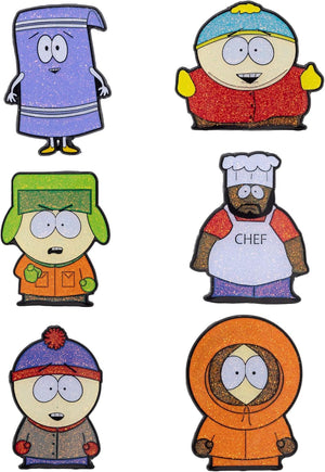 South Park Blind Box - Serie de pines esmaltados con purpurina, personaje misterioso, Cartman, Kyle, Chef, Kenny, Stan o Towelie