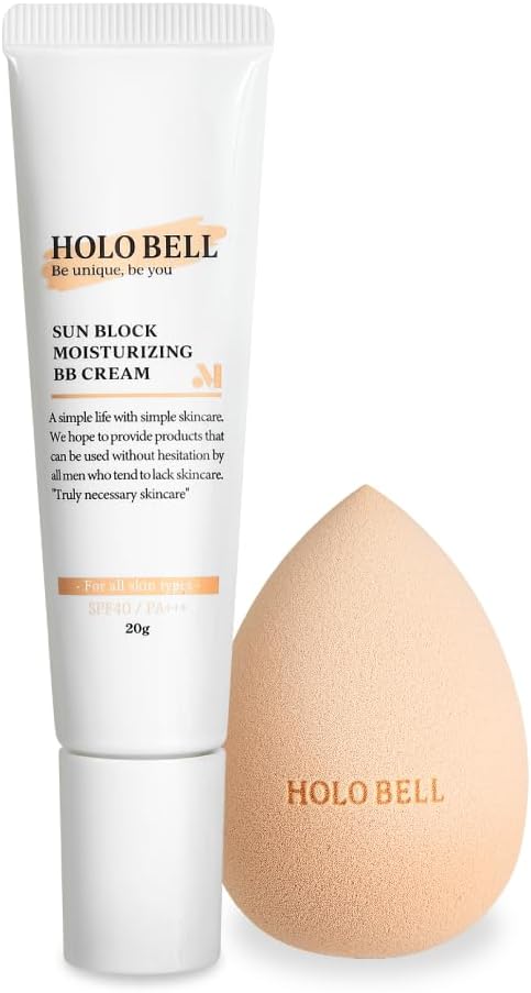 HOLO BELL BB Cream, Men's SPF40 PA+++, Blue Beard, Skin Correction, No Barre, 0.7 oz (20 g)