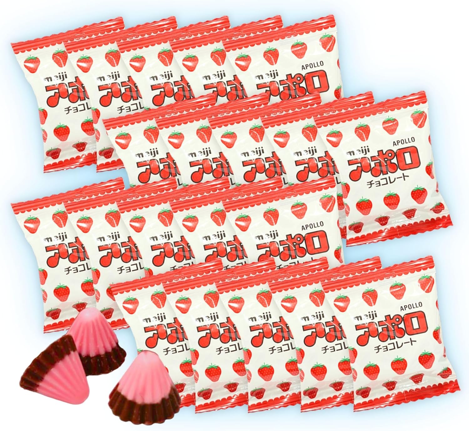 [Cool Services] Meiji Apollo Chocolate, Individual Packaging, 20 Bag Set, Easy to Eat, Easy to Eat, Great for Small Snacks! Easy to Share Size Chocolate, Sweets, Snacks, K-Bright Hand Wipes