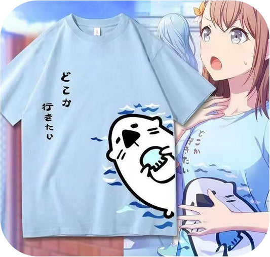 Project Sekai Colorful Stage feat. Hatsune Miku Goods, Minori Hanari Hanari T-Shirt, Short Sleeve, Inner Shirt, Summer Clothing, Processor's Shirt, Costume, Comfortable, Sweat Absorbent