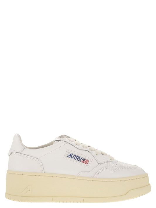 Autry Medalist Platform Leather Trainers - Image 1