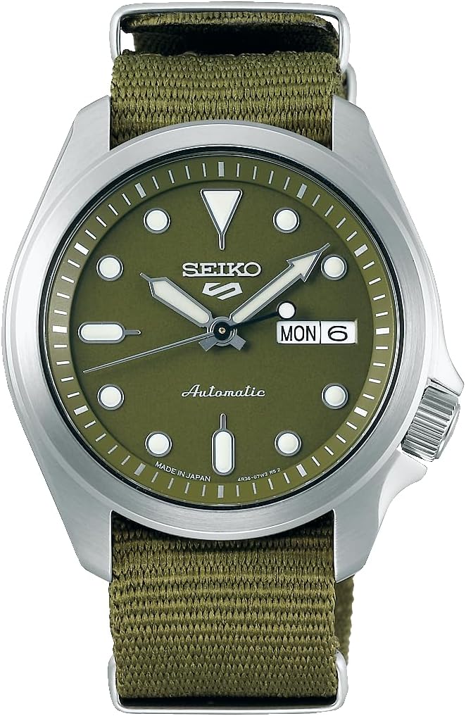 Seiko SBSA055 Men's Watch, Five Sports, Solid Boy Sports Style, Green, Silver