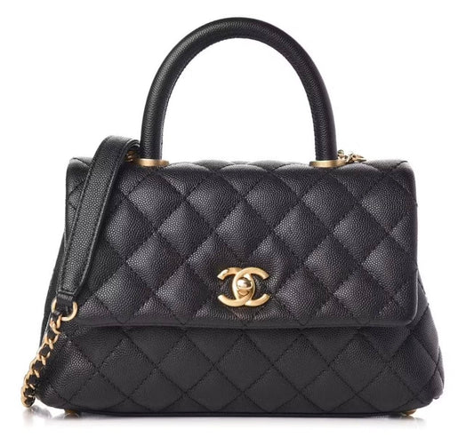 CHANEL CAVIAR QUILTED COCO HANDLE