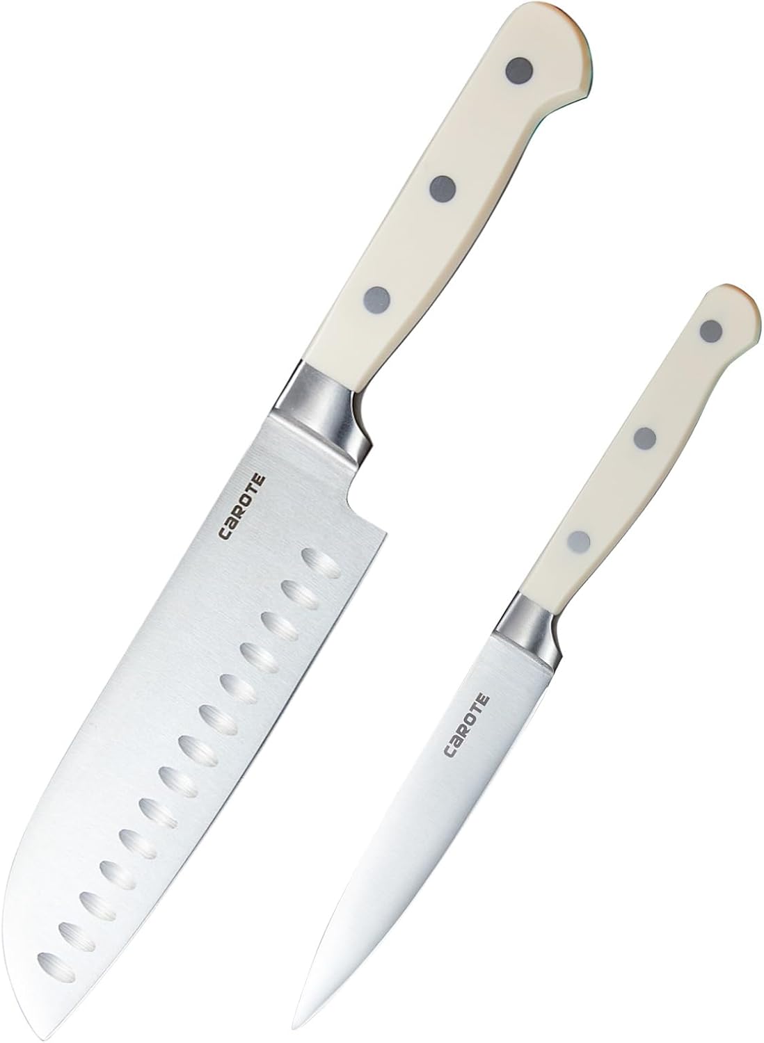 CAROTE CAROTE Santoku Knife 165mm and Petty Knife 135mm 2-Piece Set, Stainless Steel, Dishwasher Safe, Excellent Cutting Performance, Knife, Blade, Multi-Functional, All-Purpose Knife, Left-Handed