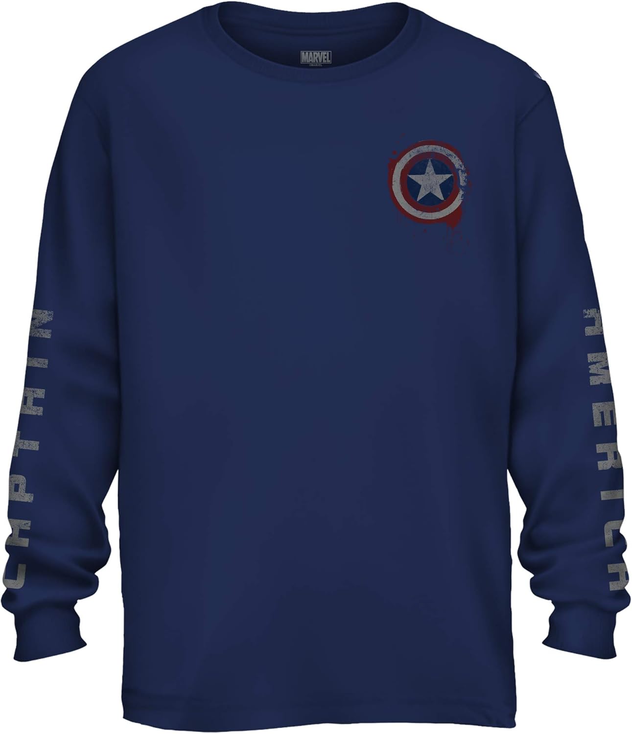 Marvel Camiseta de manga larga para adultos con escudo de los Vengadores Capitán América