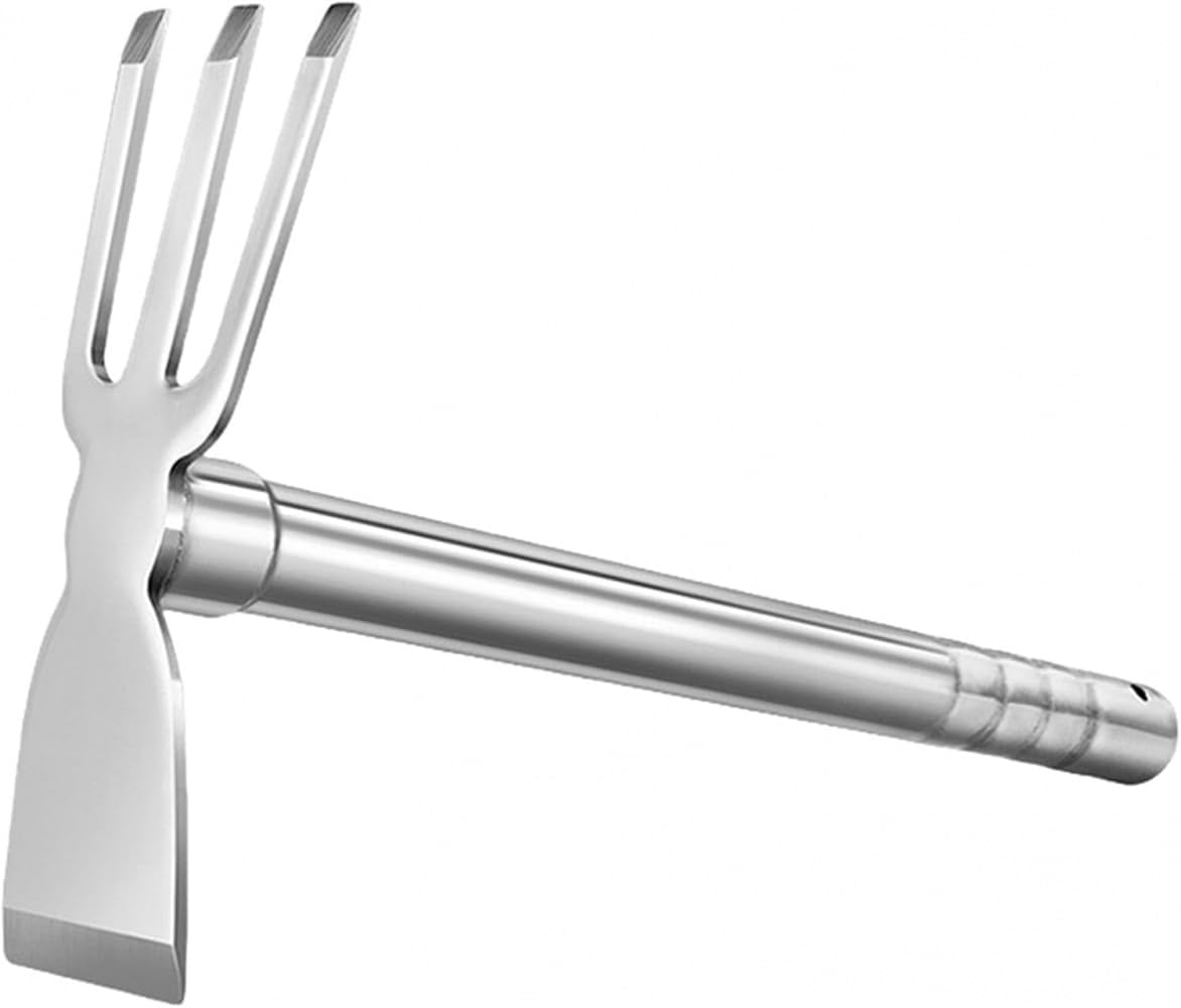 Stainless Steel Hoe, One-Handed Shake, Multifunctional Hoe, For Home Gardening, Farm Equipment, Weeding Tool, Root Removal, Soil, Grass Shaving, Digging, Cultivation, Garden Tool, Portable
