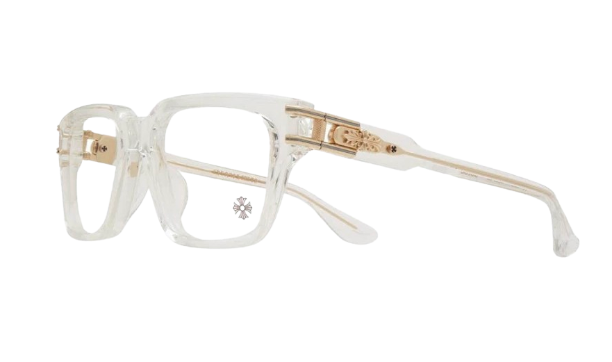 CHROME HEARTS 'BULGE' CRYSTAL/GOLD GLASSES