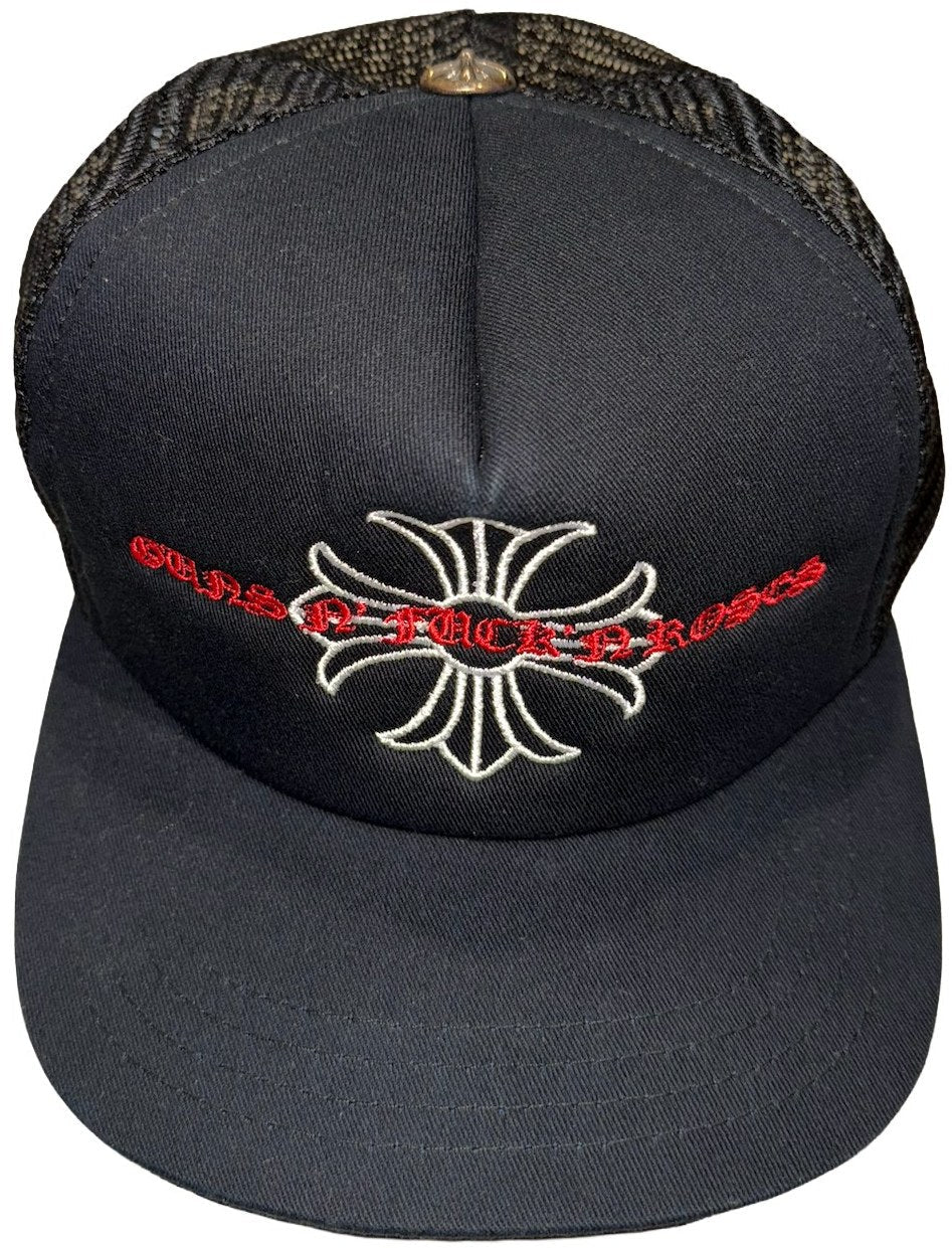CHROME HEARTS 'GUNS N' ROSES' BLACK TRUCKER HAT