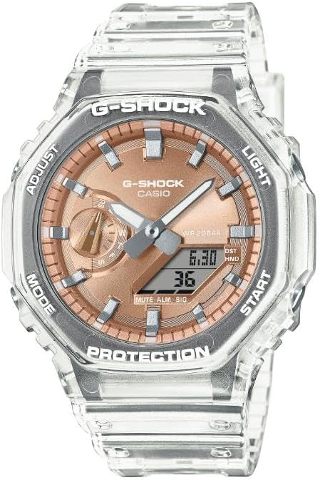 Casio G-Shock G-Shock G-Shock 2100 Casio Analog-Digi Watch, Clear, Rose Gold, Skeleton GA-2100BM-7A5, Men's Overseas Model