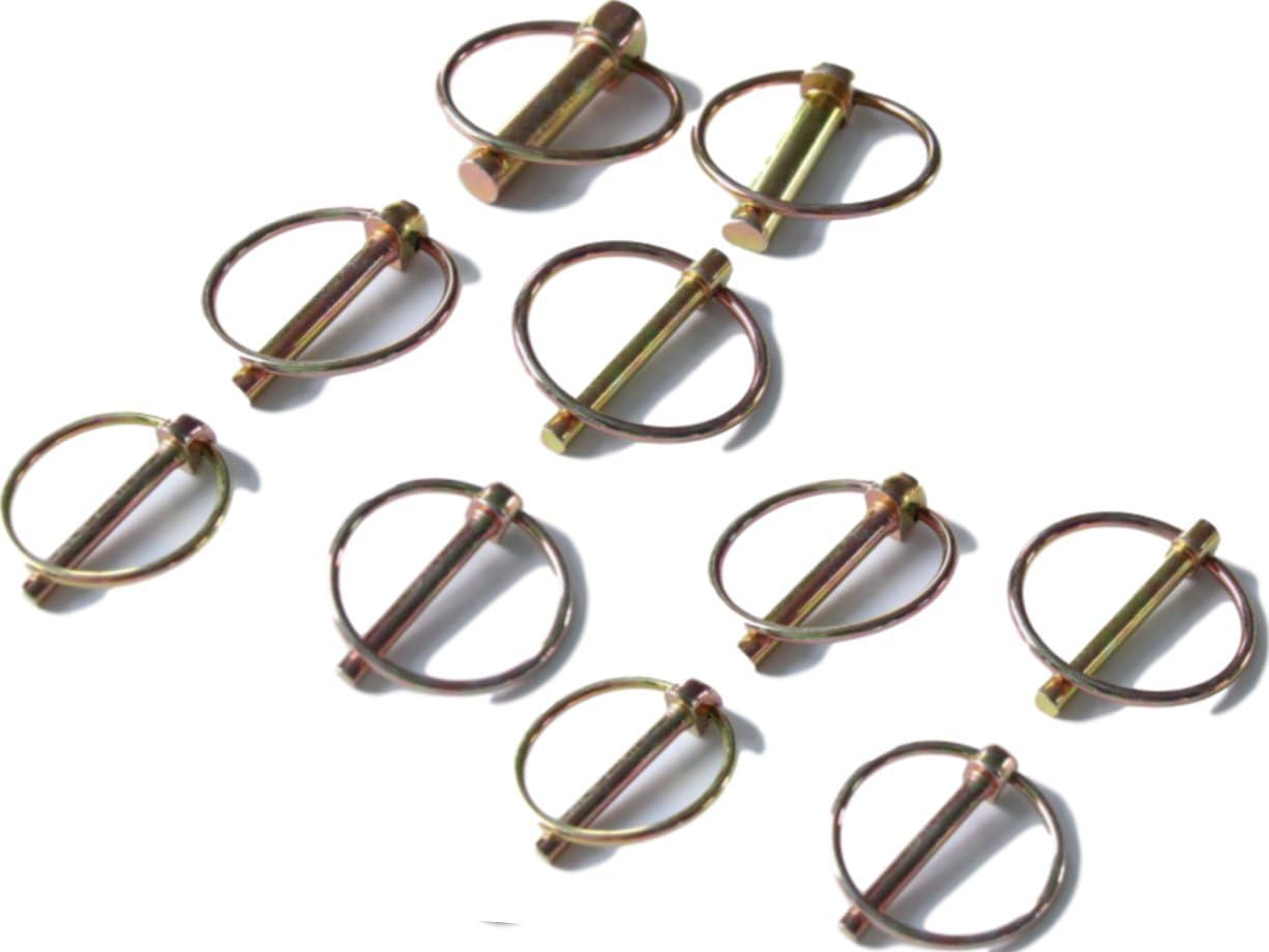 Donaly Lynch Pin Lock Pin for Agricultural Machinery Cultivator Tractor Pipe Connection Joint Set of 10 (0.3 x 1.8 inches (8 x 45 mm)