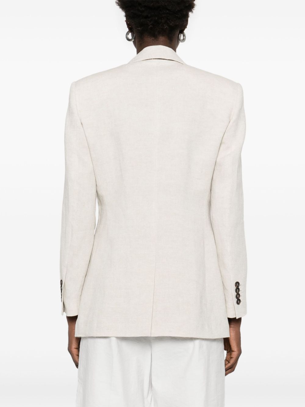 Brunello Cucinelli Linenシングル胸部ジャケット - Image 1