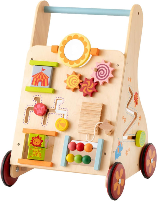 Edutē Edutē I'm Toy Baby First Walker Hand-Pushed Cart Katakata Wooden Toy Educational Toy Baby 1 Year Old Birthday Present Boy Girl Christmas Present Christmas'