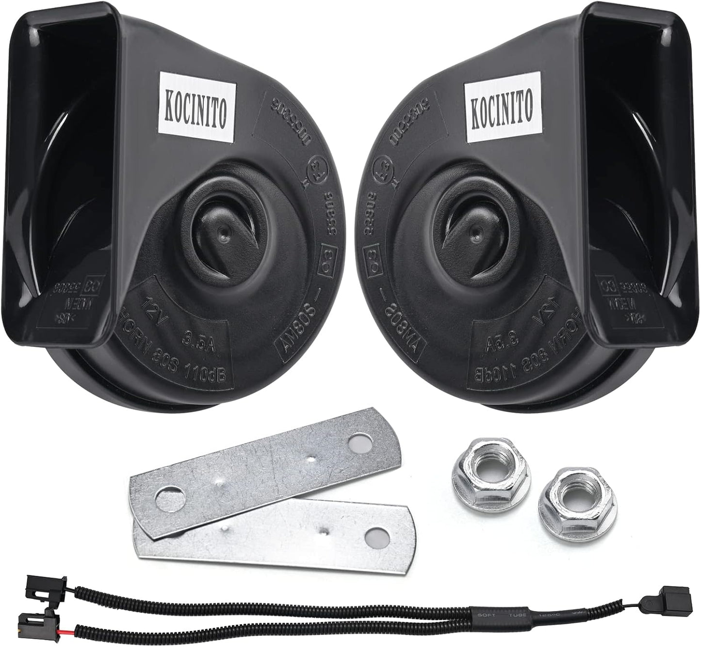 Horn, Universal for Toyota, 12 V, Lexus, Genuine Premium Horn, Lexus Style, For Cars, Genuine Sound, Horn, Set of 2, 120db Treble/Bass, Waterproof, Dustproof, Bifurcated Harness Included,