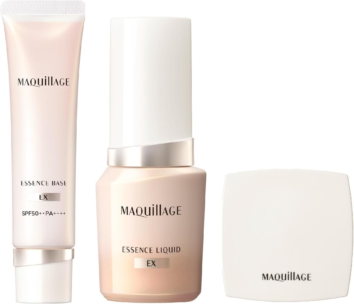 Makiage Base Makeup Limited Kit, Essence Base EX Pure Ivory, 1.1 oz (30 g) (SPF50+, PA+++) + Essence Liquid EX 20 Ochre, 0.8 fl oz (24 ml) + Compact Mirror, Foundation + Foundation, Cream, Liquid