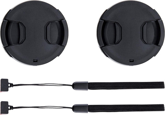 2 Pack 49mm Front Lens Cap Cover with Deluxe Cap Keeper for Canon EOS R100 R50 R10 RF-S 18-45mm Kit Lens Canon EOS M50 M6 Mark II M5 M6 M200 M100 EF-M 15-45mm Kit Lens and More 49mm Lens