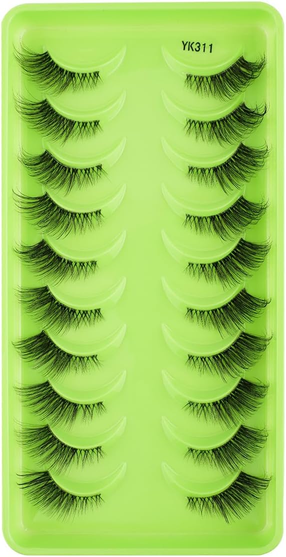 YK 10ペア つけまつげ フェイクミンク アイラッシュ 柔らかく 手作り 舞台用 日常化粧 ショット まつげ (YK311)