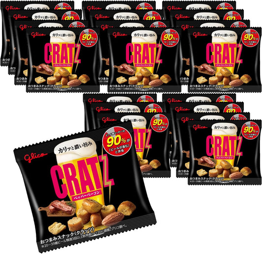 Ezaki Glico Crats (Pepper Bacon), 0.5 oz (14 g) x 20 Pieces, Individual Packaging, Snacks, Snacks, Beer, Highball, Snacks, Snacks, Snacks, Pastry