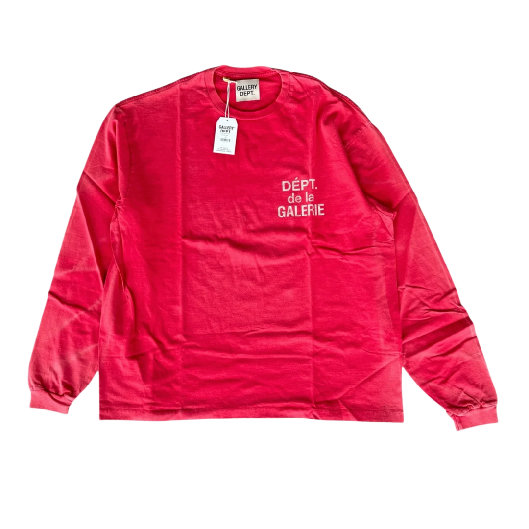 GALLERY DEPT 'RED' FRENCH LOGO LONGSLEEVE TEE