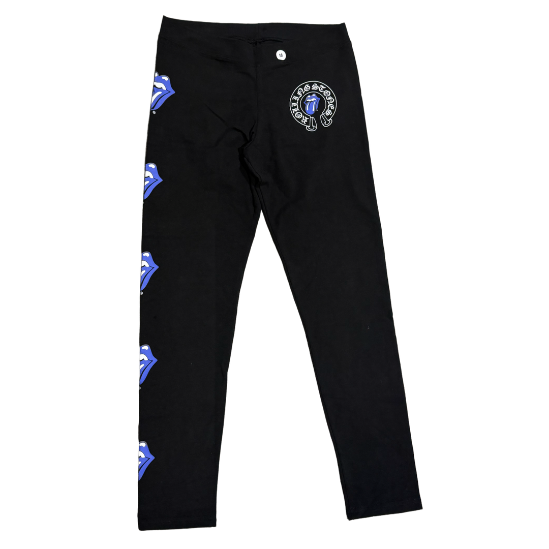 CHROME HEARTS 'ROLLING STONES' BLUE LIPS LEGGINGS