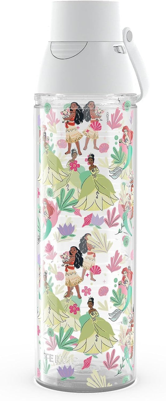 Tervis Venture Lite Disney - Vaso aislado de doble pared hecho en Estados Unidos, diseño Princess Paradise, mantiene las bebidas frías y calientes, botella para agua, 24 onzas, clásico