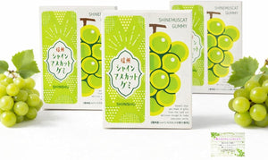 Shinshu Shine Muscat Gummy, 3.5 oz (100 g), Candy, Individually Wrapped, Gift, Souvenir, Sweet, Includes Cute Original Pocket Tissue