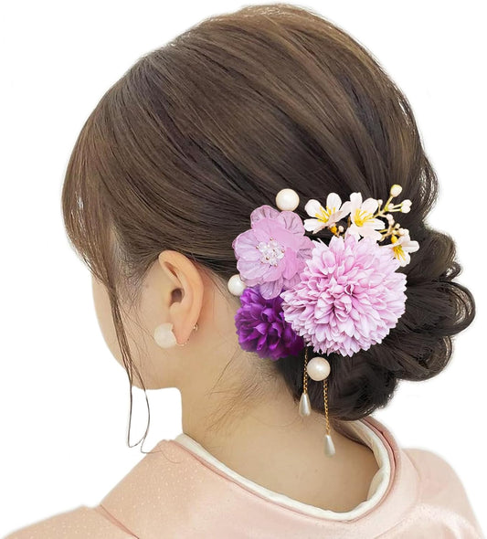 Baramoly Hair Ornament, Yukata, Kimono, Daisies, Preserved Flowers, Artificial Flowers, Flower Decoration, Festivals, Fireworks Displays, Coming of Age Ceremonies, Weddings, Graduation Ceremonies,