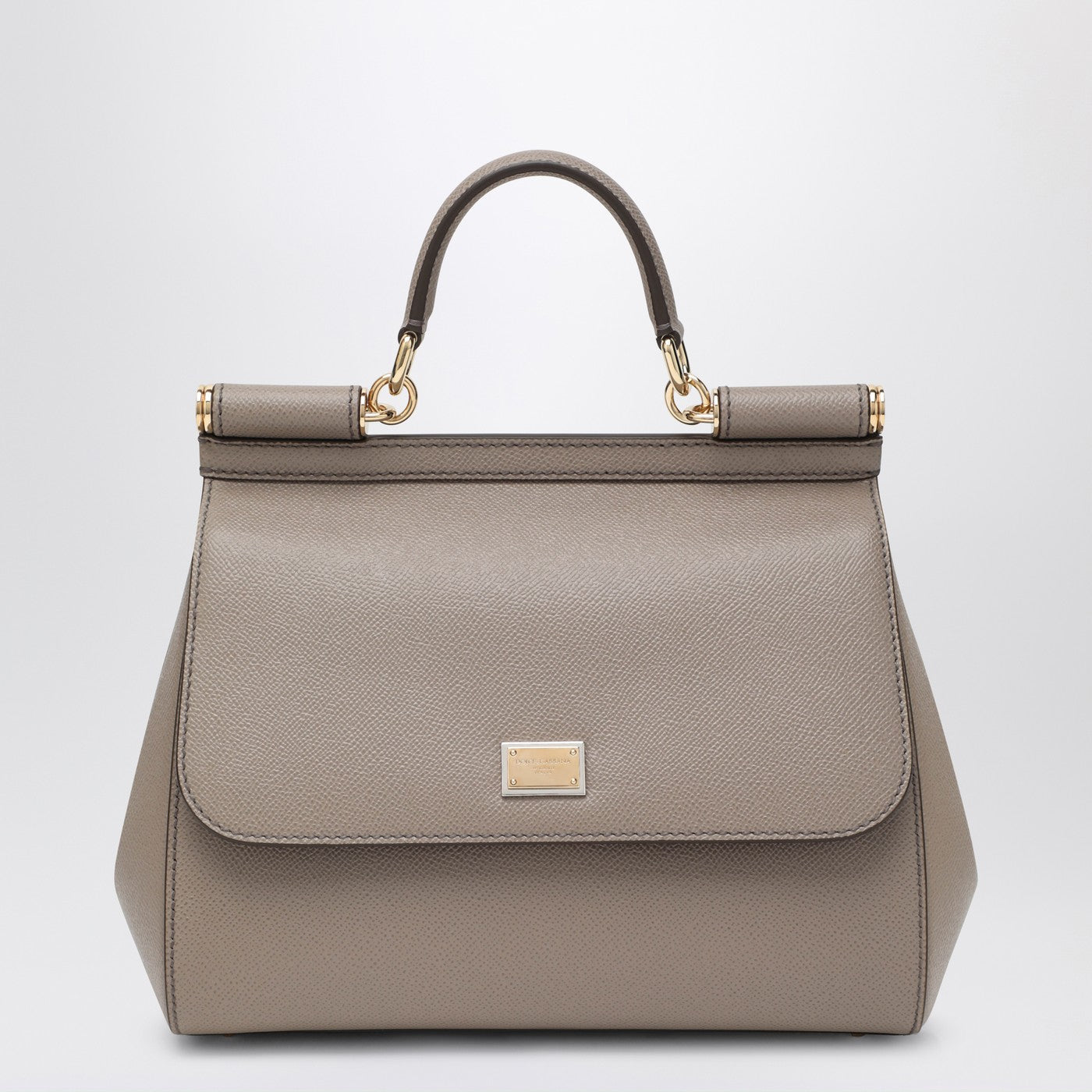Dolce  Gabbana ドルチェ＆ガッバーナラージマッドカラーシチリアハンドバッグ - Image 1