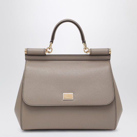 Dolce  Gabbana ドルチェ＆ガッバーナラージマッドカラーシチリアハンドバッグ - Image 1