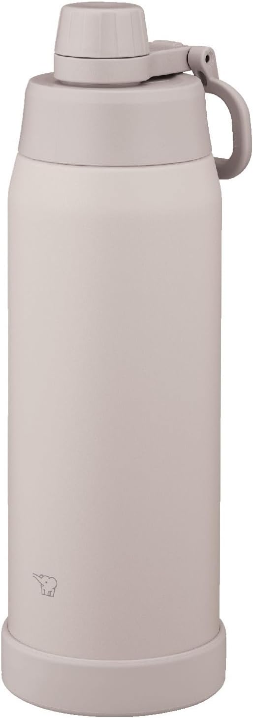 Zojirushi SD-KA100-HM Water Bottle, 0.3 gal (1.0 L) (Fast Hydration), Dishwasher Safe, Seamless Stopper, Only 3 Wash Pieces, Handle Included, Cold Insulation, Cool Bottle, Misty Gray