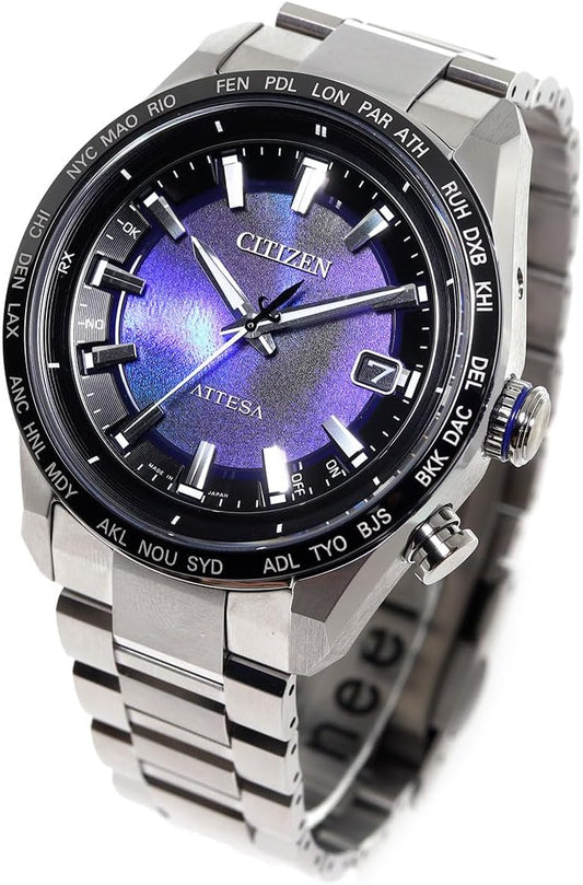 Citizen CB0288-65L Men's Watch, Photovoltaic, Eco-Drive, Waterproof, UNITE with Blue Limited Model, Titanium, Lightweight, Silver, Blue