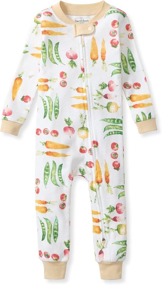 Burt's Bees Baby Unisex Footless Sleeper Pajama, 1-Pc Zip-Up Footie Pajama | Snug-fit organic cotton footless PJs features an easy 2-way zipper for easy nighttime changes