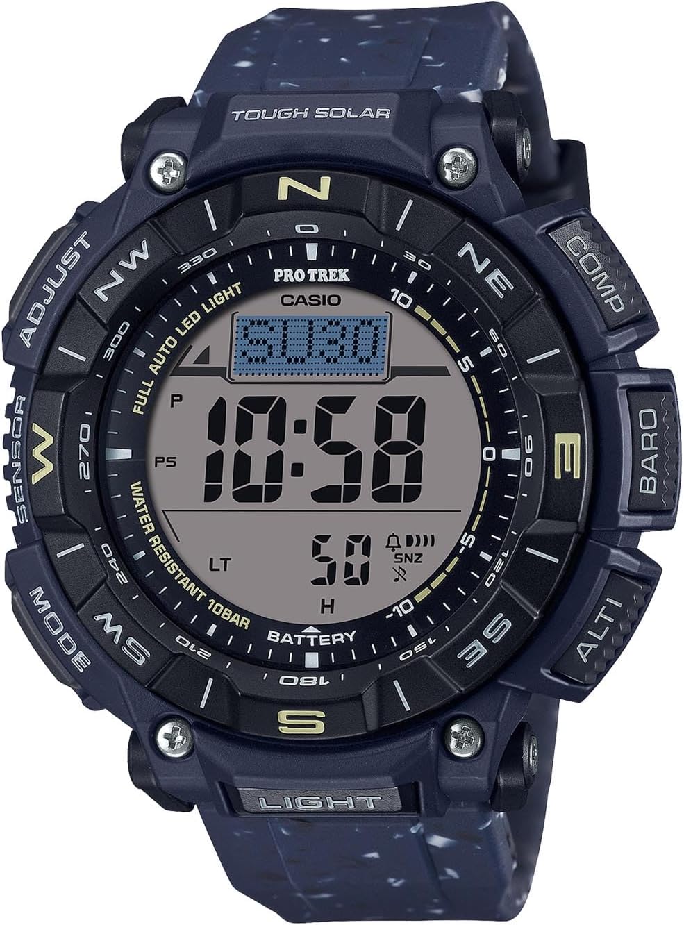 Casio PRG-340 Pro Trek Climber Line Wristwatch, Solar, Biomass Plastic, navy, sports