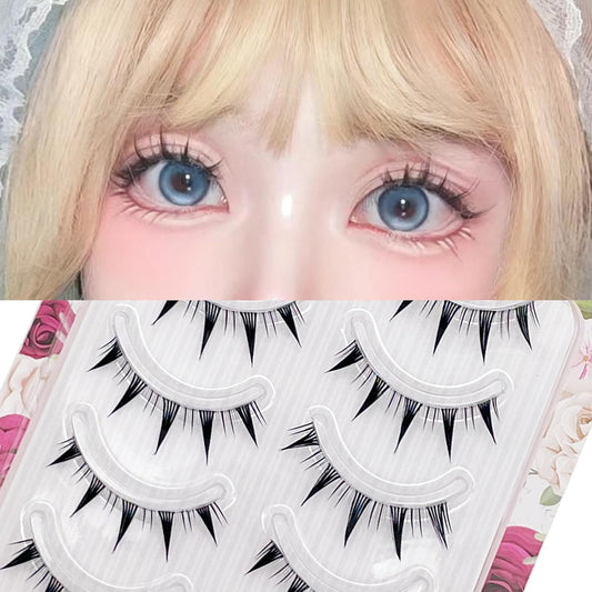 happykau False Eyelashes, 5 Pairs Natural False Eyelashes, Natural Eyelashes, Popular, Short Eyelashes, Actress Eyelashes, Thin Makeup, Lifestyle Makeup, Reusable Handmade False Eyelashes, DIY (F)