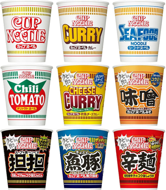 Nissin Cup Noodles, 9 Types, Regular Size, Variety, 9 Servings, Assorted Set, Box Purchase