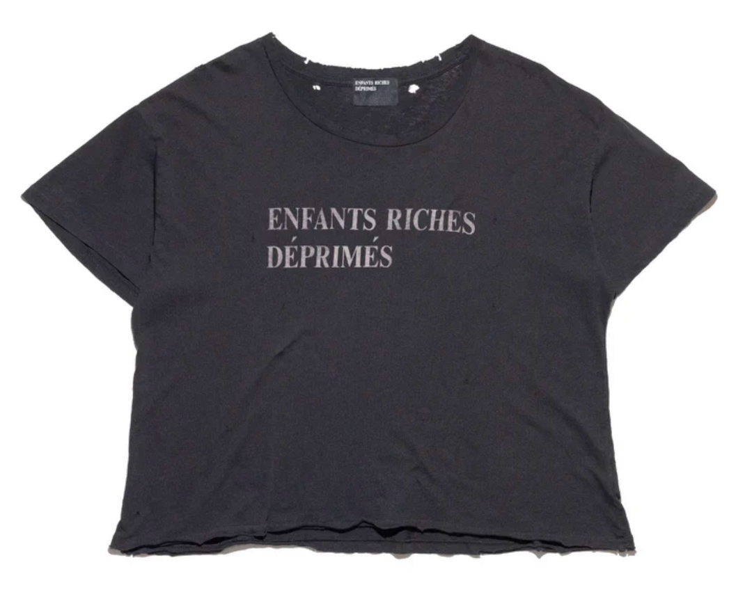 ENFANTS RICHES DEPRIMES 'FADED BLACK' LOGO TEE