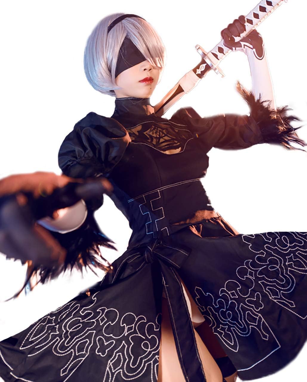 milky time NieR: Automata 2B Yorhani B-Type Cosplay Halloween Nia Wig