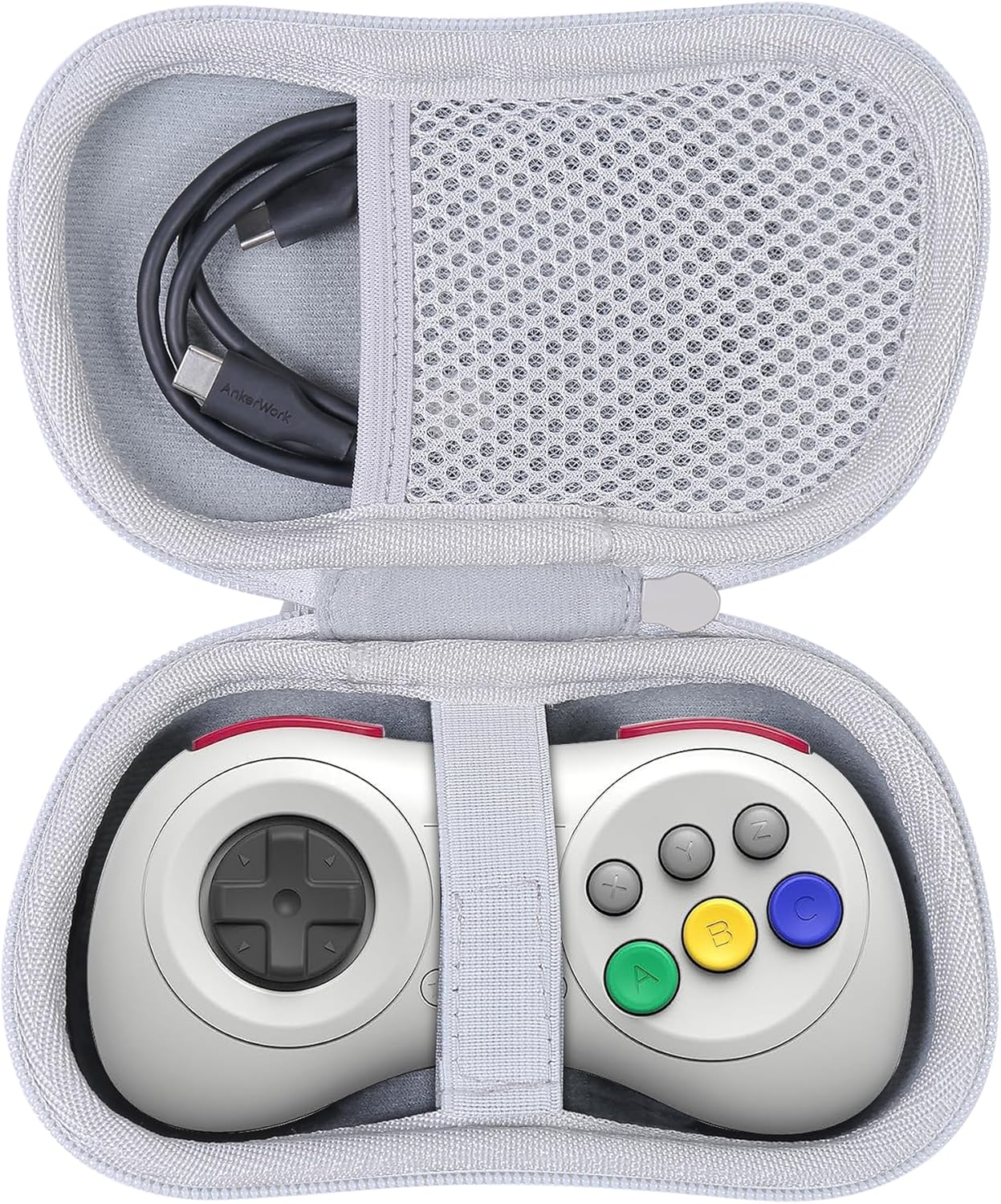 （ケースのみの販売）8Bitdo M30/NEOGEO Bluetooth ゲーミングコントローラー ポータブル専用収納ケース，ホワイト-co2CREA