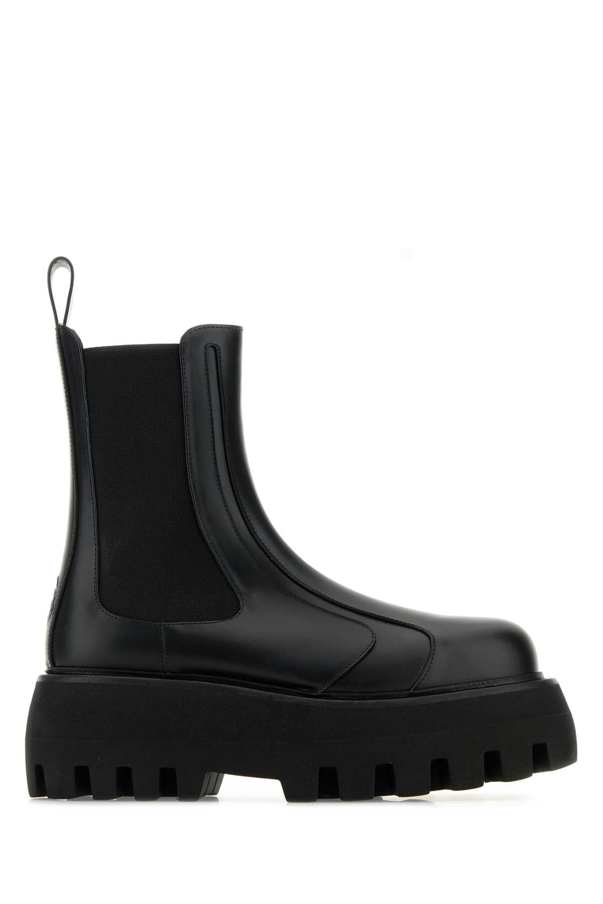 Alexander Mcqueen アレクサンダーマックイーンブラックレザーチェルシーソファアンクルブーツ - Image 1