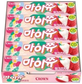 Crown Maichu 1.5 oz (44 g) X 15 Pieces Korean High Chew (15 x 15 Pieces, Pink Rich Flavor)