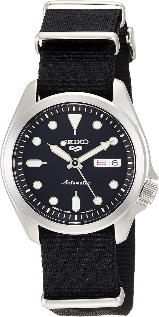 Seiko SBSA057 Men's Watch, Five Sports, Solid Boy Sports Style, Black, Silver