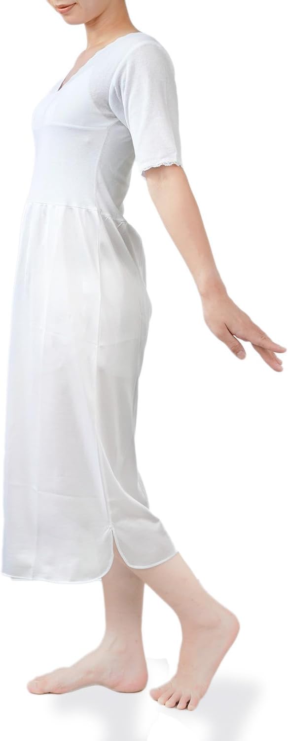 Atemari Underwear, Slip, Underwear, Kimono, Kimono, One-Piece, Underwear, Tummy Clean, Good Hem Training, Cotton, Hem Protection, Western Clothing, Stretch, Slit, Lace, Stress Free, Women's, Sweat