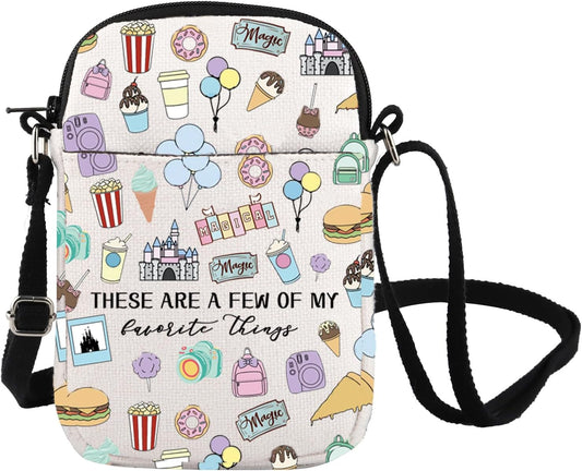 Bolsa cruzada para fanáticos de cuento de hadas, regalo de viaje de vacaciones, ratón, helado, bolsa de mensajero Magic Kingd*m, regalo para amantes de aperitivos