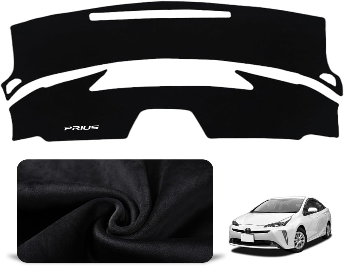 Toyota Prius 50 Series Dedicated Design Suede Style Dashboard Cover Dashboard Mat Sun Protection Mat Anti-Glare Durable Heat Resistant Interior Parts Dashboard Interior Black