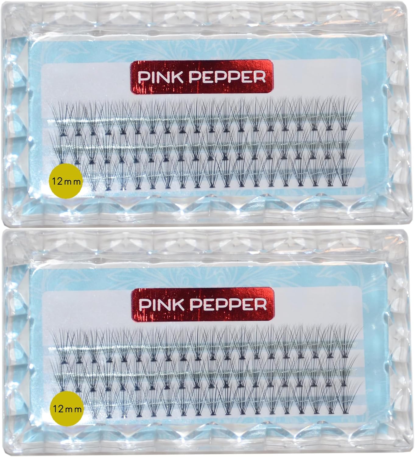 PINK PEPPER Self Eyelash Extensions, Extra Fine Point 0.05 mm for Parts, Tsukema DIY, Matsuekm, 20 Bundles (0.5 mm x 2)