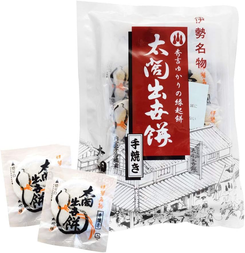 Ise Specialty Taiwan Ise Mochi, Set of 8 Pieces, The Lucky Mochi of Ise with Hideshichi Tenkajin Taijin Hideshi, Carefully Cooked with Sweet Granules, Japanese Sweets, Ise, Shima, Souvenirs. *Shelf Life: 6 days including production date*
