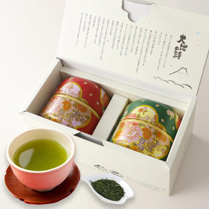 Arahataen Shizuoka Tea Japanese Tea Gift Set with Unique Cans (Red & Green) Natsume Cans Present Gift Shizuoka Tea Japanese Tea Green Tea Deep Steamed Tea Makinohara Tea